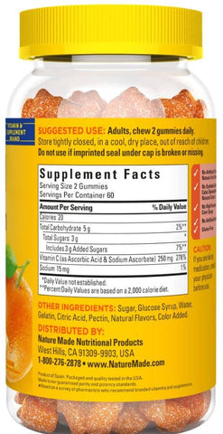 Gummies de Vitamina C 250 mg – Suplemento Alimentar 120 Unidades – Guia Completo de Vitaminas e Suplementos - Adventure Home