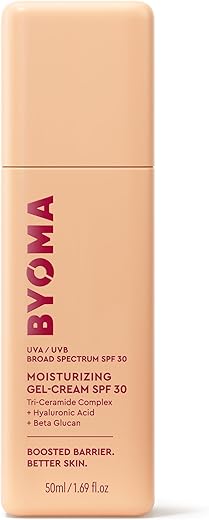 Gel Creme FPS 30 – Creme Reparador de Barreira Facial com Protetor Solar de Amplo Espectro – Hidratante Facial com Ceramida FPS para Pele Seca – Livre de Álcool e Óleo  BYOMA - BYOMA