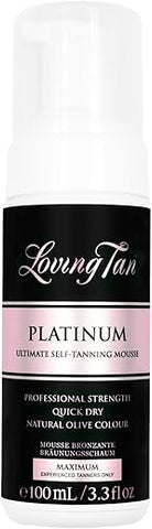 Platinum Mousse Escuro – Bronzeado Perfeito, Natural e Profissional – 5 Aplicações por Frasco – Livre de Crueldade – DHA Naturalmente Derivado - Loving Tan