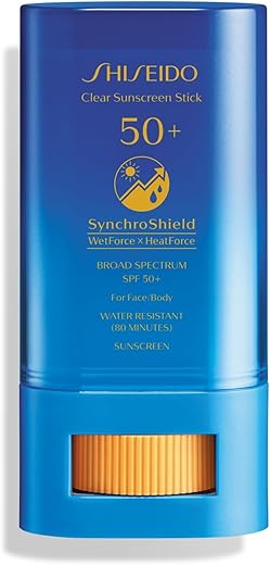 Shiseido Clear Stick Solar FPS 50 – Protetor Solar Facial Amplo Espectro Invisível – Use por baixo