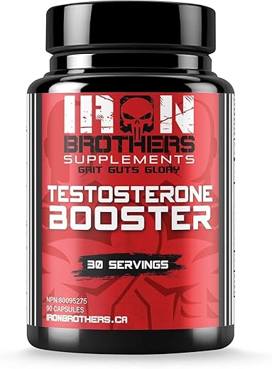 Testosterone Booster para Homens, 90 Cápsulas | Suplementos de Testosterona para Homens para Aumentar o Crescimento Muscular | Bloqueador de Estrogênio | Promove a Perda de Gordura - Iron Brothers Supplements