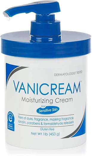 Creme Hidratante Vanicream com Dosador – 473 ml (454 g) – Fórmula sem Irritantes Comuns para Peles Sensíveis