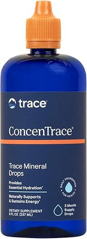 ConcenTrace Drops | Minerais Essenciais | Magnésio Líquido Iônico, Cloreto, Potássio | Baixo teor de Sódio | Energia, Eletrólitos, Hidratação | Fornecimento de 96 dias, 8 fl oz (236 ml) - Trace Minerals