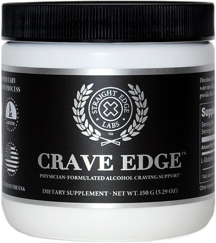 Straight Edge Labs - Crave Edge – Suporte para Redução do Desejo por Álcool | Fórmula Médica | Bebida Substituta Anti Álcool | Pare de Beber Álcool | Desintoxicação do Fígado | Ação Rápida | Sem Comprimidos Grandes ou Sabor Ruim | 150g