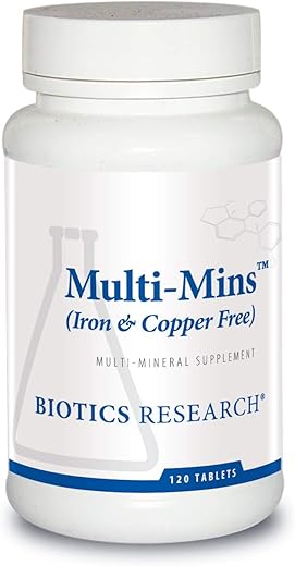 Multi Mins – Complexo Mineral Multivitamínico, Fonte Equilibrada de Quelatos Minerais e Alimentos Integrais, Minerais Traços Ligados Fitocimicamente, Fácil Absorção – Marca Biotics Research - Biotics Research