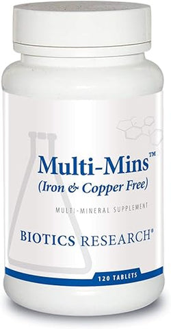 Multi Mins – Complexo Mineral Multivitamínico, Fonte Equilibrada de Quelatos Minerais e Alimentos Integrais, Minerais Traços Ligados Fitocimicamente, Fácil Absorção – Marca Biotics Research - Biotics Research