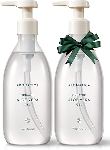 Conjunto Presente AROMATICA Gel de Aloe Vera Orgânico 300ml – Hidratante Corporal Vegano para Pele Irritada e com Imperfeições, Cuidados Pós-Sol