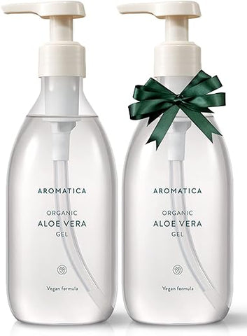 Conjunto Presente AROMATICA Gel de Aloe Vera Orgânico 300ml – Hidratante Corporal Vegano para Pele Irritada e com Imperfeições, Cuidados Pós-Sol