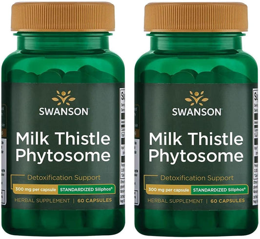 Siliphos 300 mg – 60 Cápsulas (2 Pacotes) – Fórmula Padrão de Cardo Mariano – Alta Absorção – Marca Swanson - Swanson Ultra