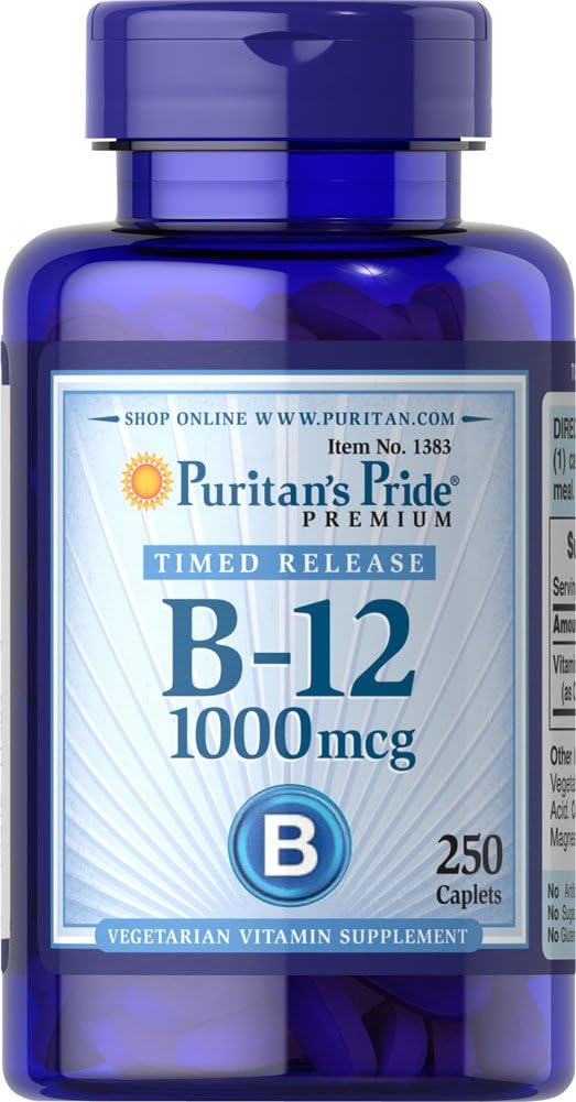 Puritan's Pride - Puritan’s Pride – Vitamina B-12 1000 Mcg Liberação Controlada, 250 Comprimidos