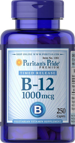 Puritan's Pride - Puritan’s Pride – Vitamina B-12 1000 Mcg Liberação Controlada, 250 Comprimidos