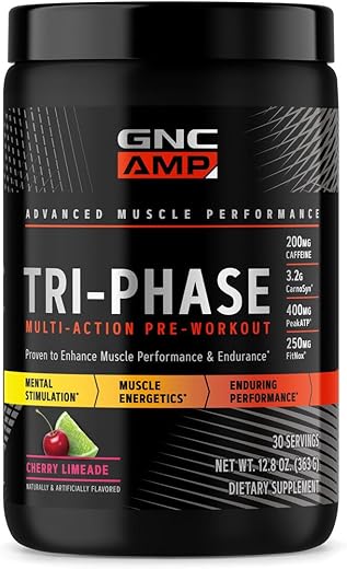 AMP Tri-Phase Multi-Ação Pré-Treino | Suporte para Desempenho Muscular | Marca GNC - GNC
