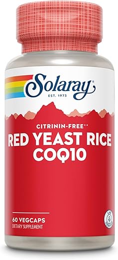 Red Yeast Rice Plus CoQ-10 – Potente Suporte Cardiovascular 60 Cápsulas - SOLARAY