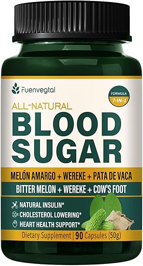 Fuenvegtal - Cápsulas de Melão Amargo, Suplemento de Folhas de Pé de Vaca – Fórmula Avançada de Cápsulas de Berberina com Canela do Ceilão – Suporte à Saúde Herbal Natural com Extrato de Wereke. 180 Unidades