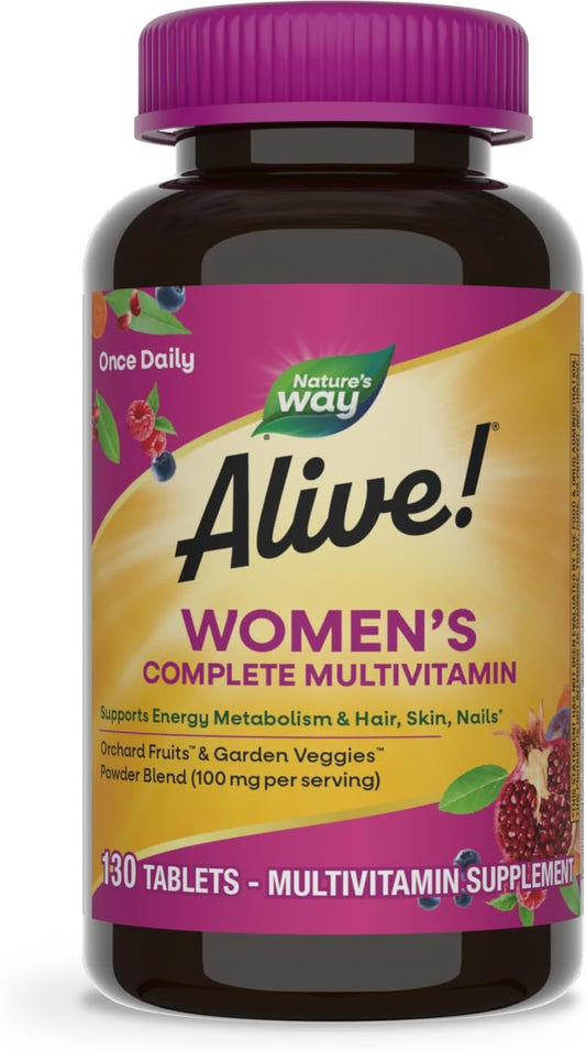 Nature's Way - Nature’s Way Alive! Multivitamínico Completo Diário para Mulheres, Suporta Metabolismo Energético, Cabelo, Pele