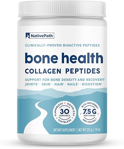 Colágeno Peptídeos NativePath para Saúde Óssea, Tipo 1 – 100g