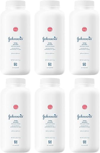 Johnson's Baby - Johnson’s Baby Powder Original 4oz (Pack of 6) – Pó de Bebê Johnson’s, 6 unidades de 4g