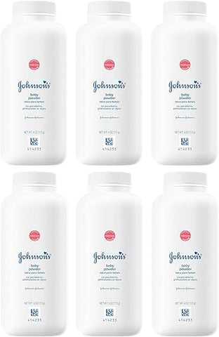 Johnson's Baby - Johnson’s Baby Powder Original 4oz (Pack of 6) – Pó de Bebê Johnson’s, 6 unidades de 4g