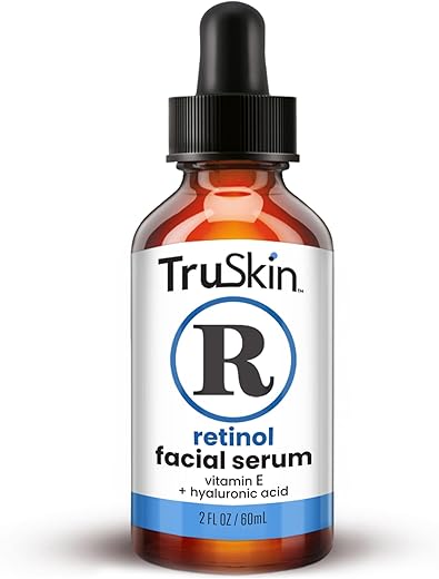 TruSkin Naturals - TruSkin Serum Retinol para o Rosto – Anti-Envelhecimento Suave com Retinol, Ácido Hialurônico e Vitamina E para uma Sensação Mais Jovem – Cuidados com a Pele para Melhorar Linhas Finas, Rugas