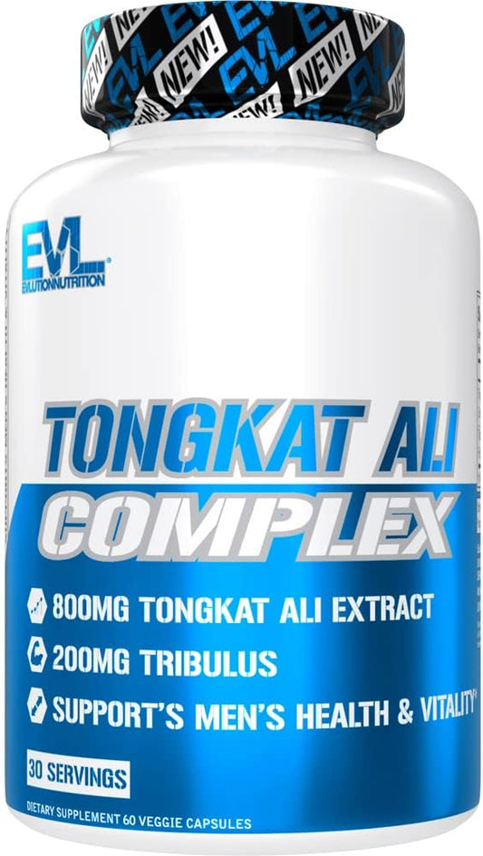 Nutrition Tongkat Ali – Suplemento Vitalidade para a Saúde Masculina – 800mg Tongkat Ali 200mg Tribulus – Suporte de Desempenho – Cápsulas Veganas Livres de Glúten – 30 Porções - Evlution