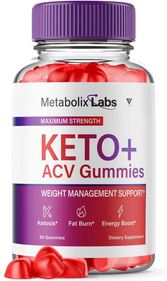 Fyvus - Metabolix Labs Keto ACV Gummies – Avançado para Perda de Peso, Vinagre de Maçã ACV, 1000MG Folate, Beterraba e Romã (60 cápsulas)