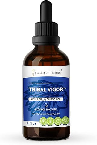 Secrets of the Tribe - Segredos da Tribo – Vigor Tribal, Extrato Líquido Alcoólico de Gota de Mistura de Suplemento Herbal, Suporte para Bem-Estar Masculino (118 ml)
