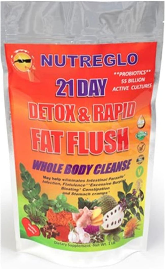 21 Day Rapid Detox e Fat Flush: Bebida Natural para Limpeza Detox, Desintoxicação do Sangue e Limpeza Completa do Corpo - Nutreglo