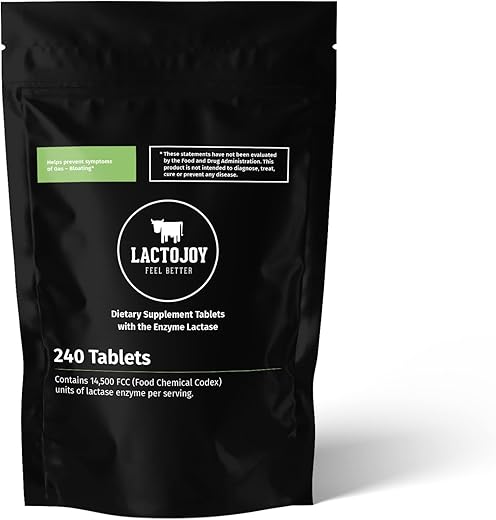 240 Comprimidos de Lactase I Enzimas Poderosas para Intolerância à Lactose I Lactase Ultra Pura para Melhor Digestão I 100% Vegano - LactoJoy