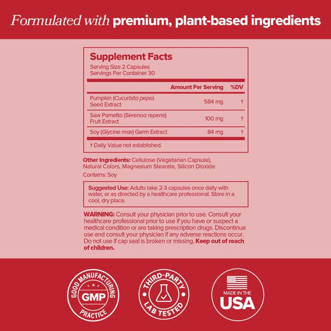 Suplemento O Positiv URO para Controle da Bexiga com Extrato de Semente de Abóbora, Extrato de Germen de Soja e Saw Palmetto – 30 Porções (Embalagem de 1)