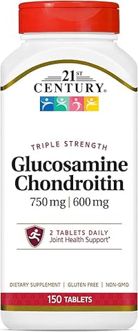 Glucosamina Condroitina 750/600mg – Triplo Forte, Comprimidos, 150 Unidades - 21st Century