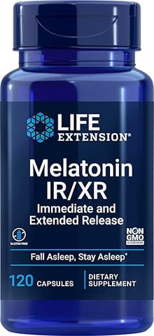 Melatonina Life Extension IR/XR 120 Cápsulas – Imediata – 100% Natural