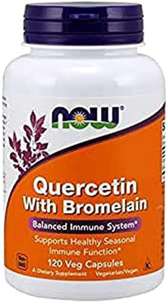 NOW Foods - Now Foods Quercetina com Bromelina, 120 CT – Potente Antioxidante Natural