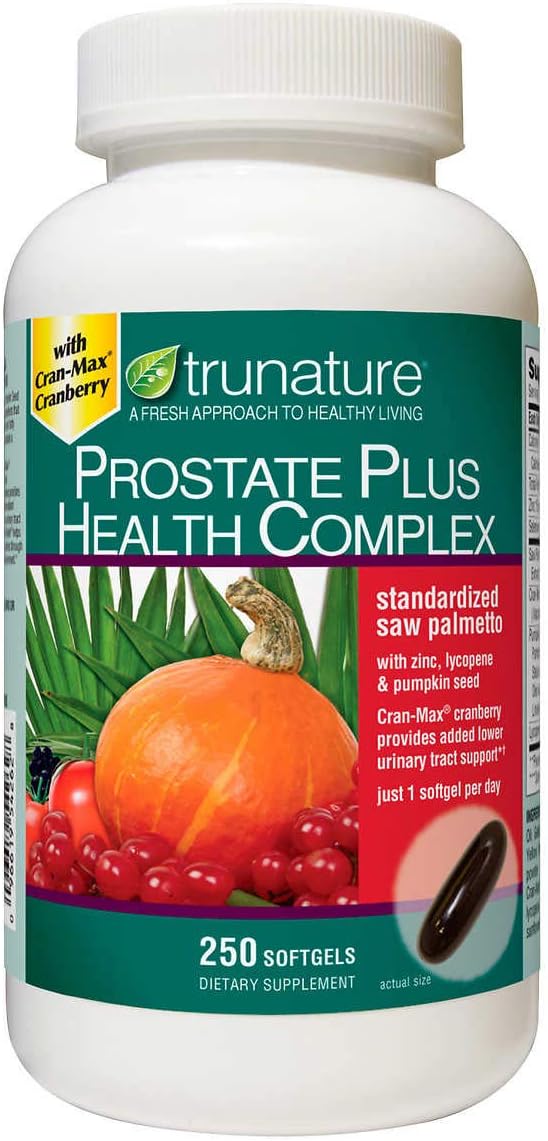 TruNature - trunature Complexo de Saúde da Próstata, 250 Softgels – Melhor Marca para a Saúde Masculina