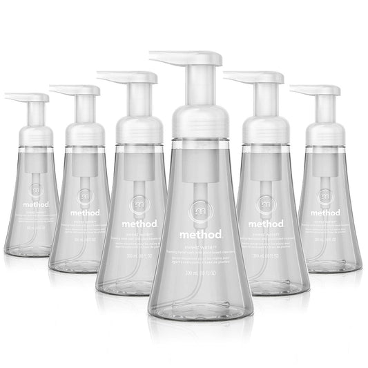 Sabonete Líquido para as Mãos Method Espuma, Água Doce, Livre de Parabenos e Ftalatos, Fórmula Biodegradável, 300 ml (Embalagem com 6 unidades)
