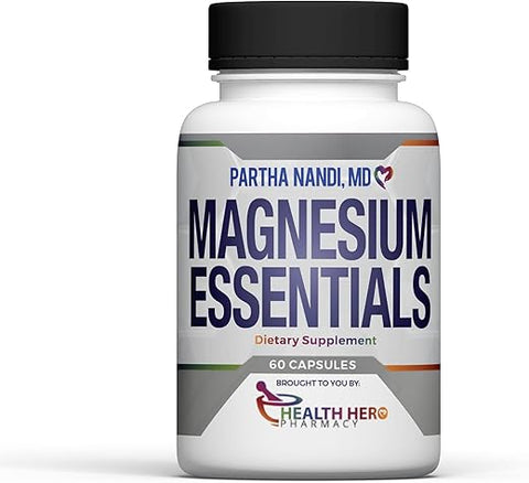 MD,Partha Nandi - Complexo Triplo de Magnésio – 60 Cápsulas – Formas de Absorção Elevada de Citrato, Malato e Glicinato de Magnésio – 235 mg – Suplemento de Magnésio para o Sono – Espectro Amplo 3 em 1