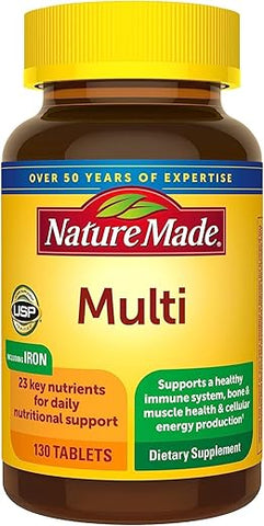 Multi Complete Tablets 130 unidades (Pacote com 5) – Comprimidos Multivitamínicos para uma Vida Saudável - Nature Made
