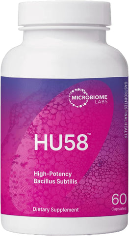 HU58 Bacillus Subtilis Probióticos para Mulheres e Homens – Probiótico de Esporos de Alta Potência para Saúde Digestiva - Microbiome Labs