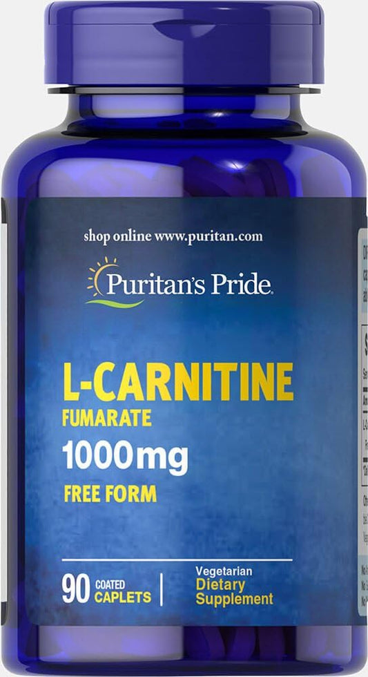 Puritan's Pride - Puritan’s Pride L-Carnitine Fumarate 1000 mg – 90 Cápsulas | Aumente sua energia e queime gordura | Marca Puritan’s Pride