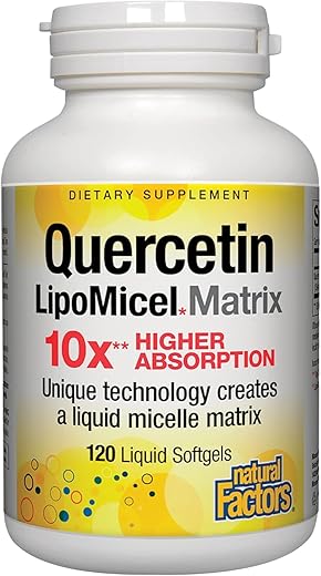Quercetin LipoMicel Matrix – 120 Softgels | Absorção Superior | Marca Natural Factors - Natural Factors