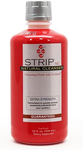 Strip NC Herbal Cleanse Detox Drink 32 Fl Oz – Desintoxicação Rápida do Corpo, Líquido de Limpeza Extrema, Remoção Rápida de Toxinas, Premium Detoxificador, Sabor Frutas Vermelhas - Wellgenix