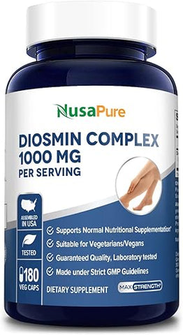 Diosmin Complex 1,000mg por Porção 180 Cápsulas Vegetais (Sem OGM, Vegano) Citrus Aurantium - NusaPure