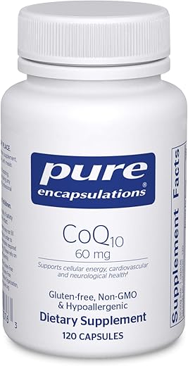 CoQ10 60 mg | Suplemento de Coenzima Q10 para Energia, Antioxidantes, Saúde Cerebral e Celular, Cognição e Suporte Cardiovascular* | 120 Cápsulas - Pure Encapsulations