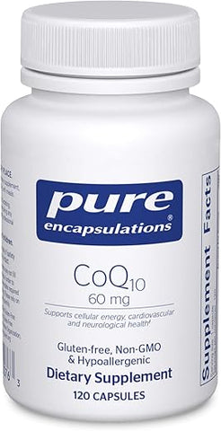 CoQ10 60 mg | Suplemento de Coenzima Q10 para Energia, Antioxidantes, Saúde Cerebral e Celular, Cognição e Suporte Cardiovascular* | 120 Cápsulas - Pure Encapsulations