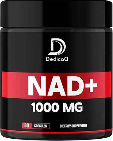 DEDICAD - Suplemento NAD 1000 mg – Puro NAD para Energia, Reparo de DNA, Defesa contra o Envelhecimento e Função Cerebral – 60 Cápsulas