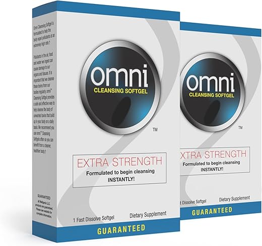 Omni Herbal Cleanse Detox – Softgel Detox Extra Forte – Sistema de Desintoxicação Completa – Limpeza Rápida em Um Dia (2 Pacotes) - Wellgenix