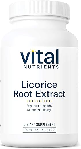 Extrato de Raiz de Alcaçuz – Suporte Imunológico Herbal – Suporte Adrenal – 90 Cápsulas Vegetarianas por Frasco – 400 mg - Vital Nutrients