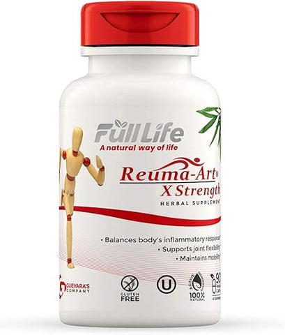 Reuma Art X Strength – 400 mg Suplemento Herbal – Fortalecimento e Alívio – Suporte para Dores nas Articulações – 90 Cápsulas Vegetais - Full Life