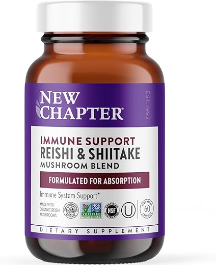 LifeShield Suporte Imunológico com Reishi Orgânico – Vegano, Não-OGM, Ingredientes Nootrópicos – 60 ct - New Chapter