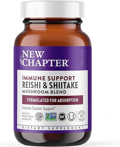 LifeShield Suporte Imunológico com Reishi Orgânico – Vegano, Não-OGM, Ingredientes Nootrópicos – 60 ct - New Chapter