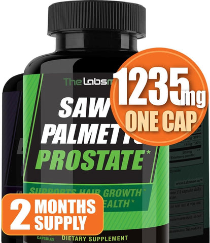 THELABSMENCO - Saw Palmetto Extra Forte 1235mg para Homens | Suplemento para Próstata, Crescimento Capilar e Prevenção da Queda de Cabelo | Potente Saw Palmetto para DHT e Saúde Urinária | 1235mg | 60 Cápsulas